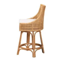 Bella Rattan Counter Stool Natural Brown/White - Baxton Studio -Baxton Studio GUEST 90ee604c 7e01 4983 b6b1 22d0fd91d044