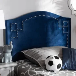 Twin Aubrey Velvet Headboard Blue - Baxton Studio -Baxton Studio GUEST 90f51a28 dda2 4c01 8e9b 427a28b60be9