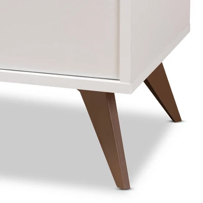 Baxton Studio Serafino And Walnut Finished Wood Wine Cabinet White/Brown - BaxtonStudio 6 Baxton Studio Serafino And Walnut Finished Wood Wine Cabinet White/Brown - BaxtonStudio - Image 4