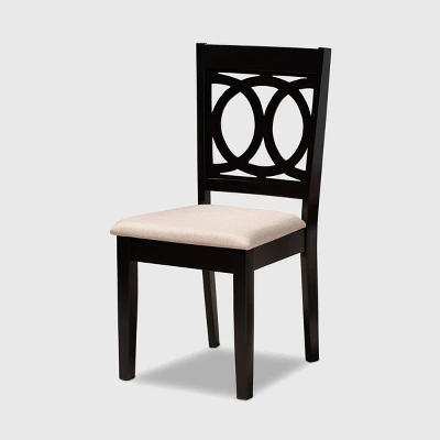 7pc Lenoir Upholstered Wood Dining Set Sand Brown/Espresso - Baxton Studio 3 7pc Lenoir Upholstered Wood Dining Set Sand Brown/Espresso - Baxton Studio