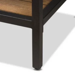 Caribou Rustic Industrial Style Oak Wood And Metal Finished Console Table Black - Baxton Studio -Baxton Studio GUEST 91ecd59b 47b0 4bf1 b9f7 00bc32255755