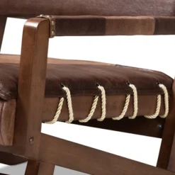 Rovelyn Faux Leather Walnut Finished Wood Lounge Chair Brown - Baxton Studio 14 Rovelyn Faux Leather Walnut Finished Wood Lounge Chair Brown - Baxton Studio -Baxton Studio GUEST 921881c6 d405 4dca 8323 92b164fadffb