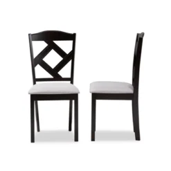 Set Of 2 Ruth Espresso Finished Dining Chair Gray/ Brown - Baxton Studio -Baxton Studio GUEST 926a796c f535 4662 8457 1778624727ac
