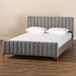 Nami Velvet Platform Bed - Baxton Studio -Baxton Studio GUEST 92849106 a15b 46ff b743 316325d0f0bc