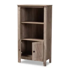 51.8" 3 Tier Derek Wood Bookcase Oak - Baxton Studio