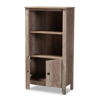 51.8" 3 Tier Derek Wood Bookcase Oak - Baxton Studio 3 51.8" 3 Tier Derek Wood Bookcase Oak - Baxton Studio