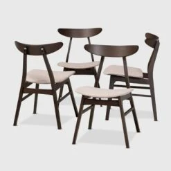 Set Of 4 Britte Fabric Upholstered Wood Dining Chairs - Baxton Studio -Baxton Studio GUEST 937caab0 23c2 455b bbf2 789cdf4772a8