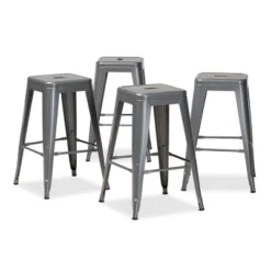 4pc Horton Metal Stackable Counter Stool Set - Baxton Studio -Baxton Studio GUEST 93dd4239 fa21 40ec 8a32 b262faf66acf
