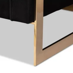 Ambra Velvet Upholstered And Button Tufted Sofa Black/Gold - Baxton Studio -Baxton Studio GUEST 941369cb 0f7e 44ae 839b 9af19df1076b