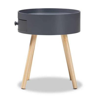 Jessen 1 - Drawer Wood Nightstand - Baxton Studio 7 Jessen 1 - Drawer Wood Nightstand - Baxton Studio - Image 5