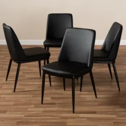 Set Of 4 Darcell Modern And Contemporary Faux Leather Upholstered Dining Chairs - Baxton Studio 10 Set Of 4 Darcell Modern And Contemporary Faux Leather Upholstered Dining Chairs - Baxton Studio -Baxton Studio GUEST 94d4e8d0 0f10 4466 a3bc 38f2ebd77741