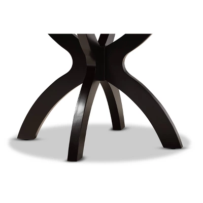 35" Tilde Wide Round Wood Dining Table - Baxton Studio 5 35" Tilde Wide Round Wood Dining Table - Baxton Studio - Image 3