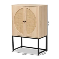 Ardon Bohemian Wood And Metal 2 Door Storage Cabinet With Rattan Light Brown/Black - Baxton Studio -Baxton Studio GUEST 95730e09 a1a5 4fd3 ba58 f454de330297