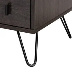Glover Wood And Metal 2 Drawer Nightstand Brown/Gold - Baxton Studio -Baxton Studio GUEST 95dfd9f7 d3f4 4bb6 af88 0de2b7e0c6d9