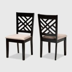 2pc Caron Upholstered Wood Dining Chair Set - Baxton Studio -Baxton Studio GUEST 965d4bac 10aa 4f59 9b6f b69076b9ef13