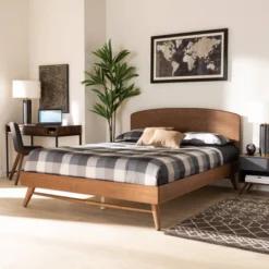 Keagan Transitional Platform Bed Brown - Baxton Studio -Baxton Studio GUEST 967a3333 93a5 45bb 9f8d dcbda5725032
