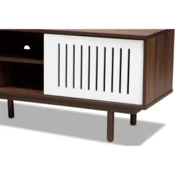Meike Two-Tone Wood TV Stand For TVs Up To 70" Walnut/White - Baxton Studio -Baxton Studio GUEST 9683e6be 4fbb 4d8a 9013 560bc0db38a2