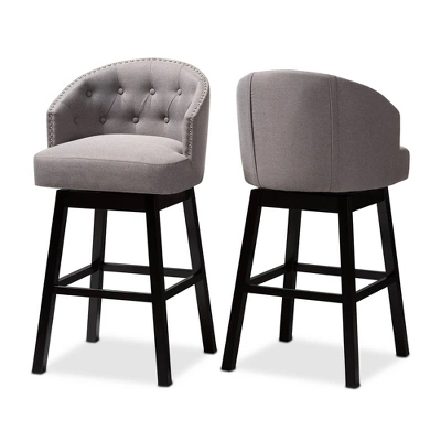 Set Of 2 Theron Swivel Barstools - Baxton Studio 9 Set Of 2 Theron Swivel Barstools - Baxton Studio - Image 7