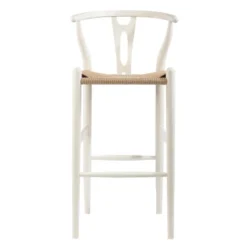 Mid-Century Modern Wishbone Barstool Wood White - Baxton Studio -Baxton Studio GUEST 971fa11f 92c1 4217 bf5f 11789d0d20de