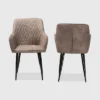 Set Of 2 Belen Imitation Leather Upholstered Metal Dining Chairs Gray/Brown - Baxton Studio -Baxton Studio GUEST 976485b2 653f 463d 8618 b07f7edaaffb