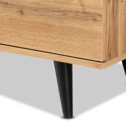 Radley Wood 3 Drawer Sideboard Buffet Oak Brown/Black - Baxton Studio -Baxton Studio GUEST 97667f8c cc96 44b1 8232 12e121830bfc