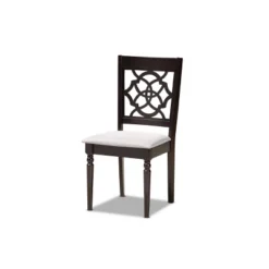 5pc Tonia Fabric Upholstered And Wood Dining Set Gray/Brown - Baxton Studio