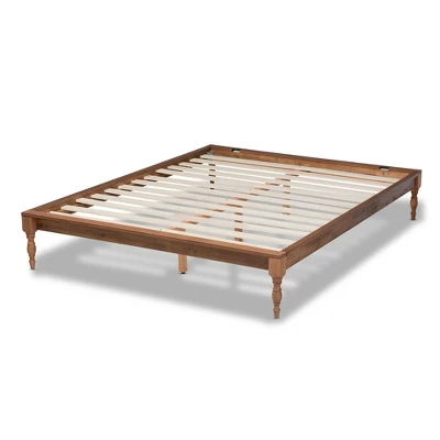 Romy Wood Bed Frame Ash Walnut - Baxton Studio 4 Romy Wood Bed Frame Ash Walnut - Baxton Studio - Image 2