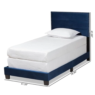 Tamira Glam Velvet Fabric Upholstered Panel Bed - Baxton Studio 9 Tamira Glam Velvet Fabric Upholstered Panel Bed - Baxton Studio - Image 7