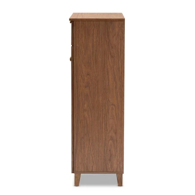 Shelf Wood Shoe Storage Cabinet With Drawer Coolidge Brown - Baxton Studio 5 Shelf Wood Shoe Storage Cabinet With Drawer Coolidge Brown - Baxton Studio - Image 3