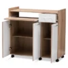 Charmain Modern And Contemporary Light Oak And Finish Kitchen Cabinet White/Brown - Baxton Studio 1 Charmain Modern And Contemporary Light Oak And Finish Kitchen Cabinet White/Brown - Baxton Studio -Baxton Studio GUEST 98e63652 b213 4266 a8da 9db5352c702e