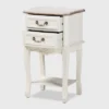 Amalie 2 Drawer Wood Nightstand White/Oak - Baxton Studio -Baxton Studio GUEST 9999f328 195c 43f7 9afc 9a4e8922d6d5