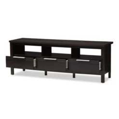 Elaine Modern And Contemporary Finished TV Stand For TVs Up To 60" Dark Brown - Baxton Studio