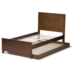 Twin Catalina Modern Classic Mission Style Finished Wood Platform Bed With Trundle - Baxton Studio -Baxton Studio GUEST 99e34561 4858 481d b81d bfba7bca5199