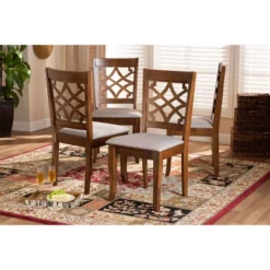 Set Of 4 Mael Fabric Upholstered Wood Dining Chairs Gray/Walnut - Baxton Studio 10 Set Of 4 Mael Fabric Upholstered Wood Dining Chairs Gray/Walnut - Baxton Studio -Baxton Studio GUEST 9a9381fe d5ac 4f58 9f1e fb9aa1437fa9
