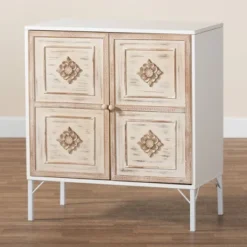 Favian Two-Tone Wood And Metal 2 Door Sideboard Dining Cabinet White/Weathered Brown - Baxton Studio 19 Favian Two-Tone Wood And Metal 2 Door Sideboard Dining Cabinet White/Weathered Brown - Baxton Studio -Baxton Studio GUEST 9ae8c33f d2d0 4068 bde2 516d324894b6