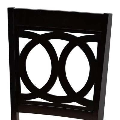 7pc Lenoir Upholstered Wood Dining Set Sand Brown/Espresso - Baxton Studio 5 7pc Lenoir Upholstered Wood Dining Set Sand Brown/Espresso - Baxton Studio - Image 3