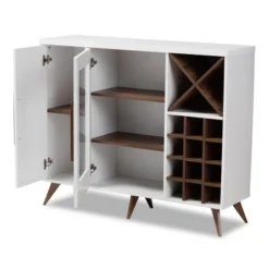 Baxton Studio Pietro Finished Wine Cabinet White/Brown - BaxtonStudio -Baxton Studio GUEST 9b9e4de3 9f78 48fd 8acf 0b4a175600b3