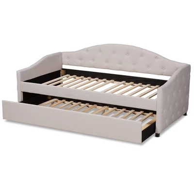 Becker Transitional Daybed With Trundle - Baxton Studio 6 Becker Transitional Daybed With Trundle - Baxton Studio - Image 4