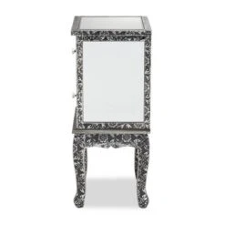 Wycliff Metal And Mirrored Glass 2 Drawer Nightstand Dark Gray/Silver - Baxton Studio -Baxton Studio GUEST 9c503f0b 2fe2 4ae8 bbed 81600d9bceaa