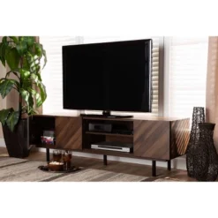 Berit Wood TV Stand For TVs Up To 70" Walnut - Baxton Studio -Baxton Studio GUEST 9c61ee5a dd9b 44e6 ad2d ac9abcf59e8a