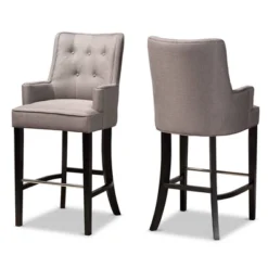 2pc Aldon Upholstered And Wood Bar Stool Set - Baxton Studio -Baxton Studio GUEST 9d0aca57 86a7 4af1 b237 88c99d695c06