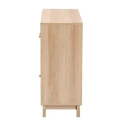 Elsbeth Wood And Natural Rattan 3 Door Sideboard Light Brown/Natural Brown - Baxton Studio -Baxton Studio GUEST 9d0b92e2 93c5 4303 80f2 381f3b181616