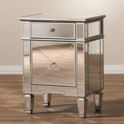 Claudia Hollywood Regency Glamour Style Mirrored Nightstand - Baxton Studio -Baxton Studio GUEST 9d1615a3 bb48 482f b173 9a6a3d695d98