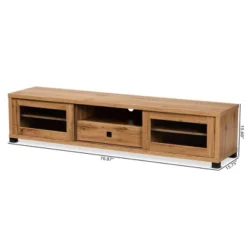 Beasley Wood 1 Drawer TV Stand For TVs Up To 65" Oak Brown/Black - Baxton Studio -Baxton Studio GUEST 9daf8f27 1e49 4ccf baa6 c09509994050