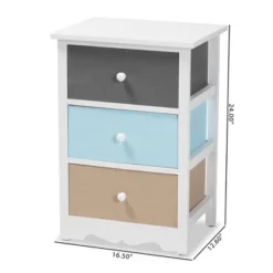 Kalila Wood 3 Drawer Nightstand White - Baxton Studio -Baxton Studio GUEST 9e04ff85 b241 4d51 b636 359449ecc0e8