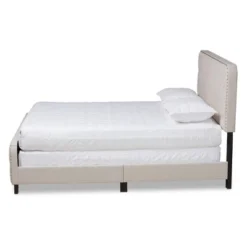 Annalisa Fabric Upholstered Button Tufted Panel Bed - Baxton Studio