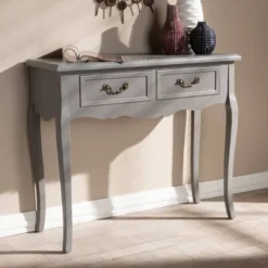 Capucine Finished Wood 2 Drawer Console Table Gray - Baxton Studio -Baxton Studio GUEST 9ec67ad2 3d07 4312 9a19 5156c3b50e77