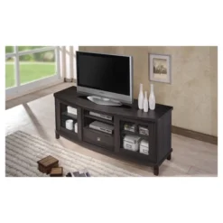 Walda Wood Cabinet With 2 Sliding Doors And 1 Drawer TV Stand For TVs Up To 60" Dark Brown/Gray - Baxton Studio -Baxton Studio GUEST 9f09957a a777 49ef 99ba 842d275e8cda