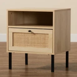Caterina Wood And Natural Rattan 1 Door End Table Natural Brown/Black - Baxton Studio 17 Caterina Wood And Natural Rattan 1 Door End Table Natural Brown/Black - Baxton Studio -Baxton Studio GUEST 9f293379 de21 4ce1 bb86 7cd6c3559408