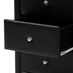 Tessa Faux Leather Upholstered 3 Drawer Nightstand Black - Baxton Studio 13 Tessa Faux Leather Upholstered 3 Drawer Nightstand Black - Baxton Studio -Baxton Studio GUEST 9f46601e 819f 478a a594 00251b269c59